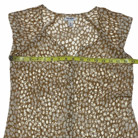 OLD Navy Short Sleeve Print Button Down Blouse XS - Picture 7 of 9